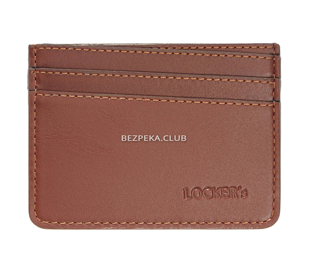 Leather card holder with RFID protection for 7 compartments LOCKER's LH2-Cognac - Image 2