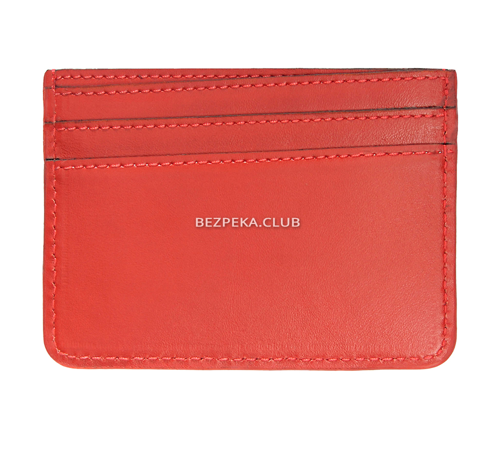 Leather cardholder with RFID protection for 7 compartments LOCKER's LH2-Red - Image 2