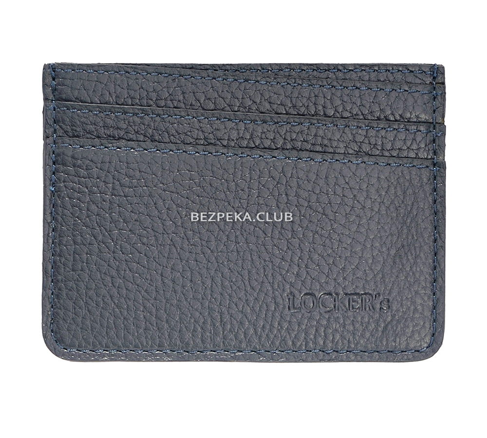 Leather cardholder with RFID protection for 7 compartments LOCKER's LH2-Blue - Image 1