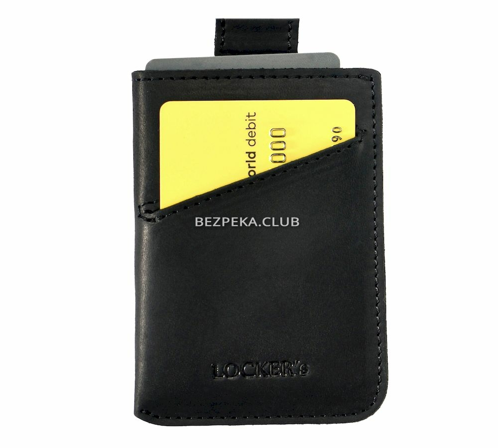 Кожаный картхолдер с RFID защитой LOCKER's LH3-Black - Фото 3