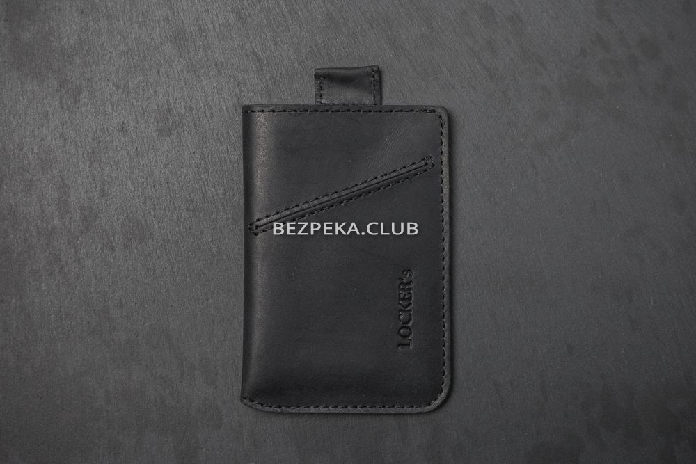Leather cardholder with RFID protection LOCKER's LH3-Black - Image 4