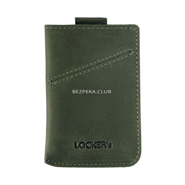 Signal Jammers/RFID Protection Devices Leather card holder with RFID protection LOCKER's LH3-Green