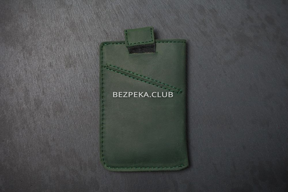 Кожаный картхолдер с RFID защитой LOCKER's LH3-Green - Фото 5