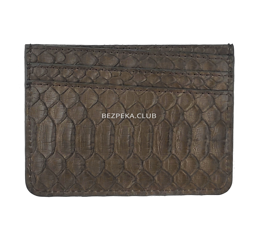 LOCKER's LH2P-Brown python skin cardholder with RFID protection for 7 compartments - Image 1