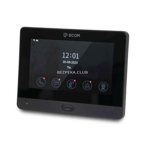 Домофони/Відеодомофони Wi-Fi відеодомофон BCOM BD-760FHD/T Black з підтримкою Tuya Smart