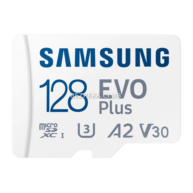Карта памяти с адаптером Samsung Evo Plus microSDXC 128GB UHS-I U3 V30 A2 + SD адаптер (MB-MC128KA/EU) - Фото 4
