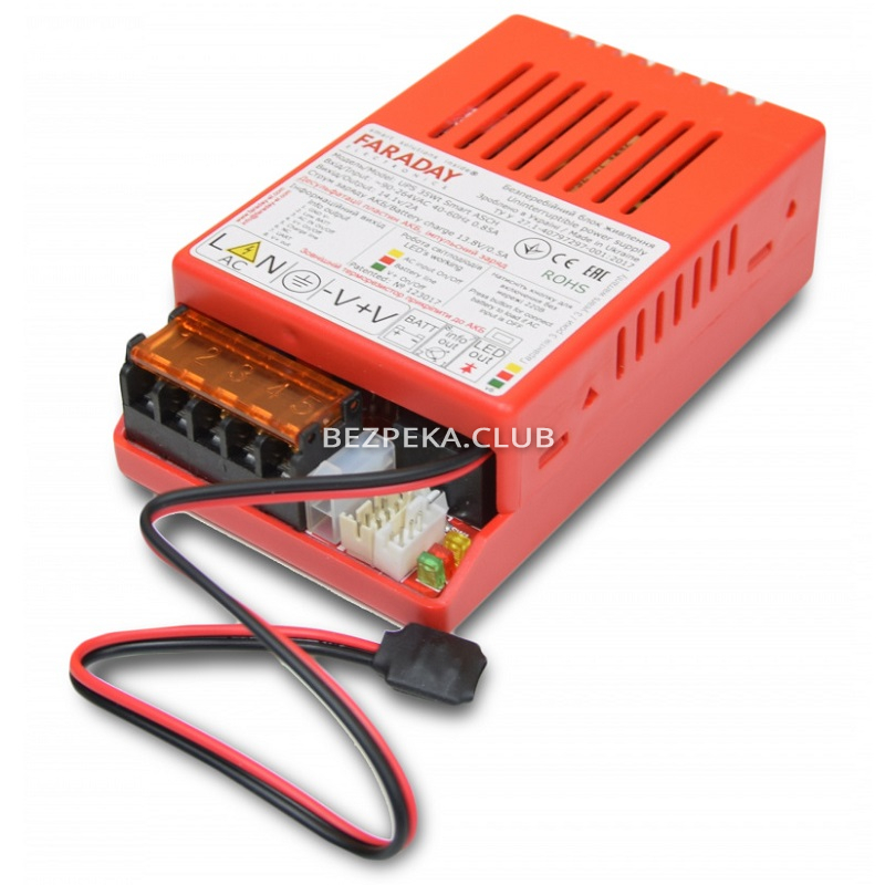 Uninterruptible power supply unit Faraday Electronics UPS 35W Smart ASCH PL 24V for battery 7A/h in a plastic case - Image 1