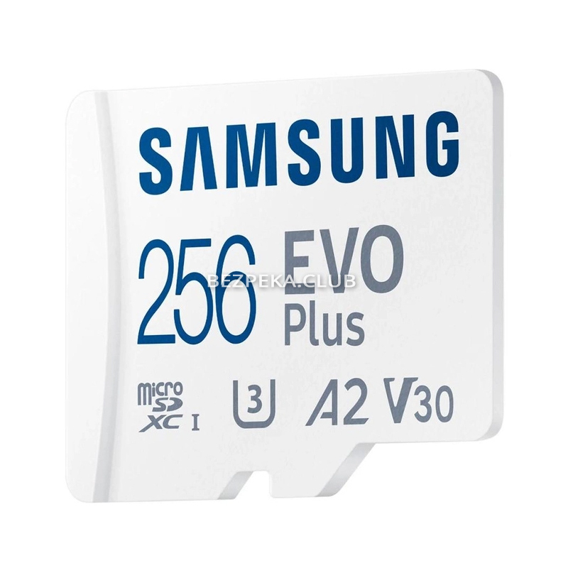 Карта памяти Samsung Evo Plus microSDXC 256GB UHS-I U3 V30 A2 + SD адаптер (MB-MC256KA/EU) - Фото 2