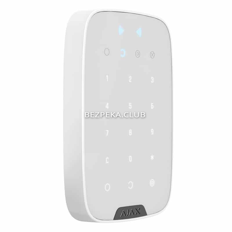Wireless touch keyboard Ajax KeyPad S Plus Jeweller white to control the Ajax security system - Image 2