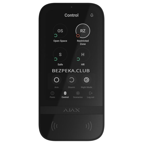 Охранные сигнализации/Клавиатура Для Сигнализации Беспроводная клавиатура Ajax KeyPad TouchScreen black с сенсорным экраном для управления системой Ajax
