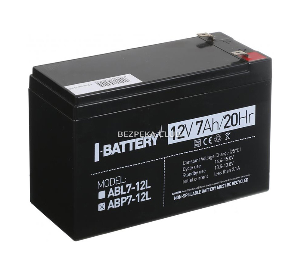 Акумулятор I-Battery ABP7-12L 12V 7 Аh для ДБЖ - Зображення 1