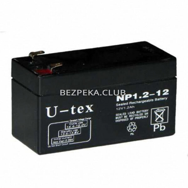 Источник питания/Аккумуляторы для сигнализаций Аккумулятор свинцово-кислотный U-tex NP1.2-12 (1.2 Ah/12V)