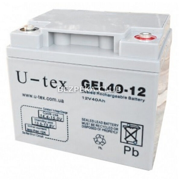 Power sources/Rechargeable Batteries U-tex NP40-12 GEL (40 Ah/12V) gel battery