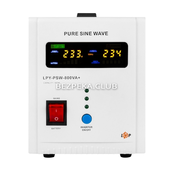 Uninterruptible power supply Logicpower LPY-PSW-800VA+(560W) 5A/15A with external battery connection - Image 1