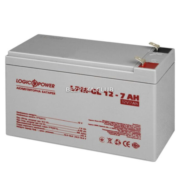 Источник питания/Аккумуляторы для сигнализаций Аккумулятор гелевой LogicPower LPM-GL 12V-7 Ah