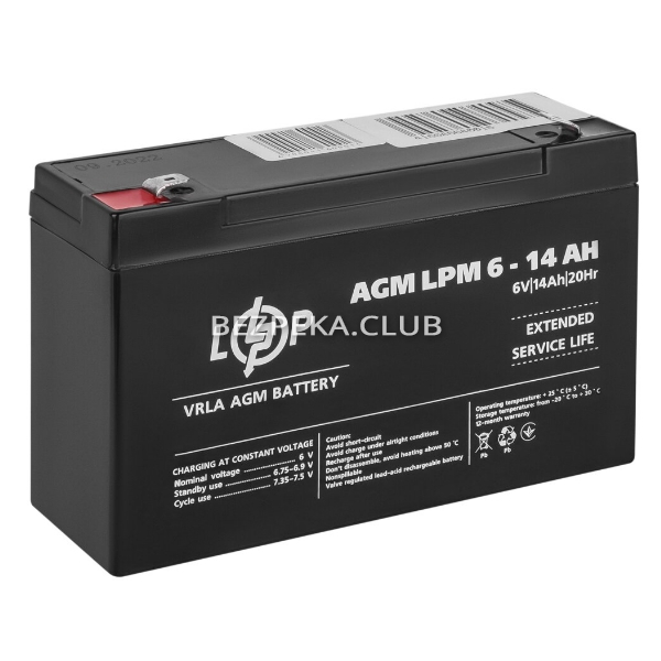Battery LogicPower AGM LPM 6V-14 Ah - Image 1