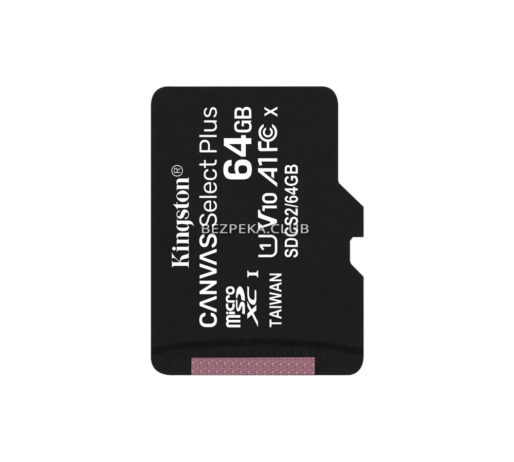 Карта памяти Kingston microSDXC 64GB Canvas Select Plus Class 10 UHS-I U1 V10 A1 - Фото 1