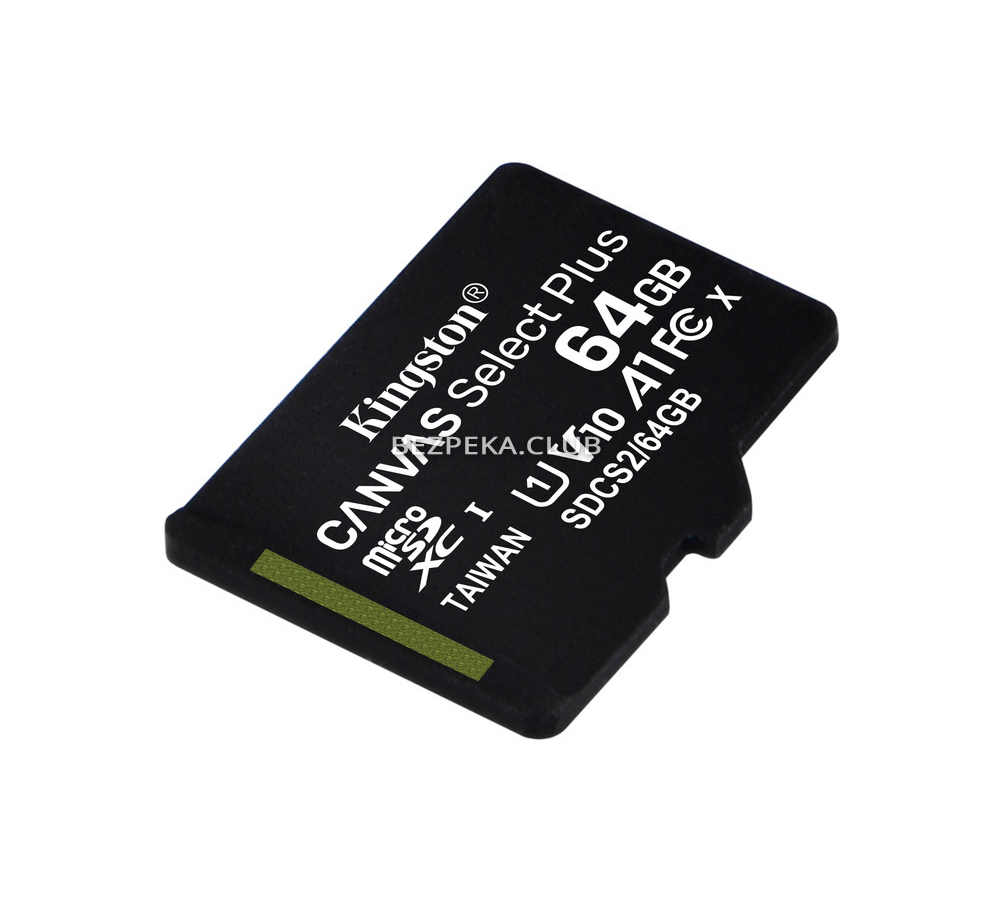 Карта памяти Kingston microSDXC 64GB Canvas Select Plus Class 10 UHS-I U1 V10 A1 - Фото 2