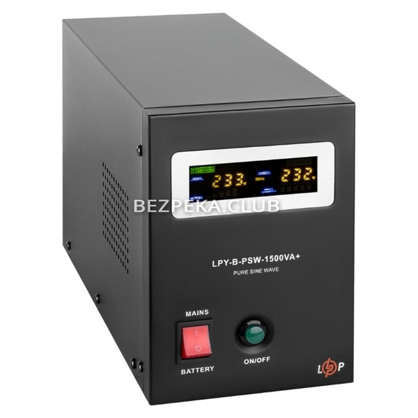 Джерело безперебійного живлення Logicpower LPY-B-PSW-1500VA+(1050Вт) 10A/15A 24V з підключенням зовнішнього акумулятора - Зображення 3