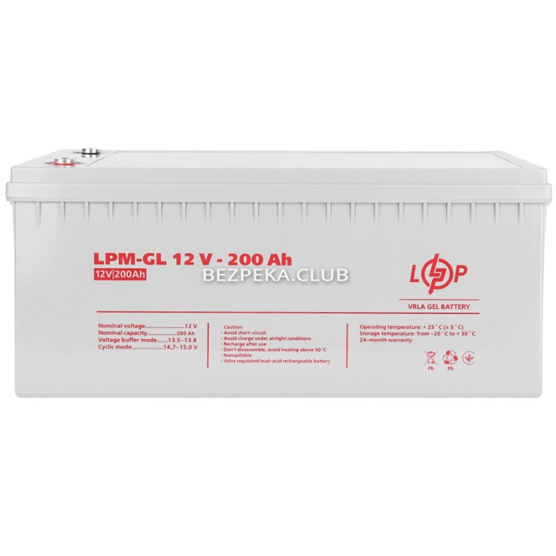 Gel battery LogicPower LPM-GL 12V - 200 Ah - Image 1