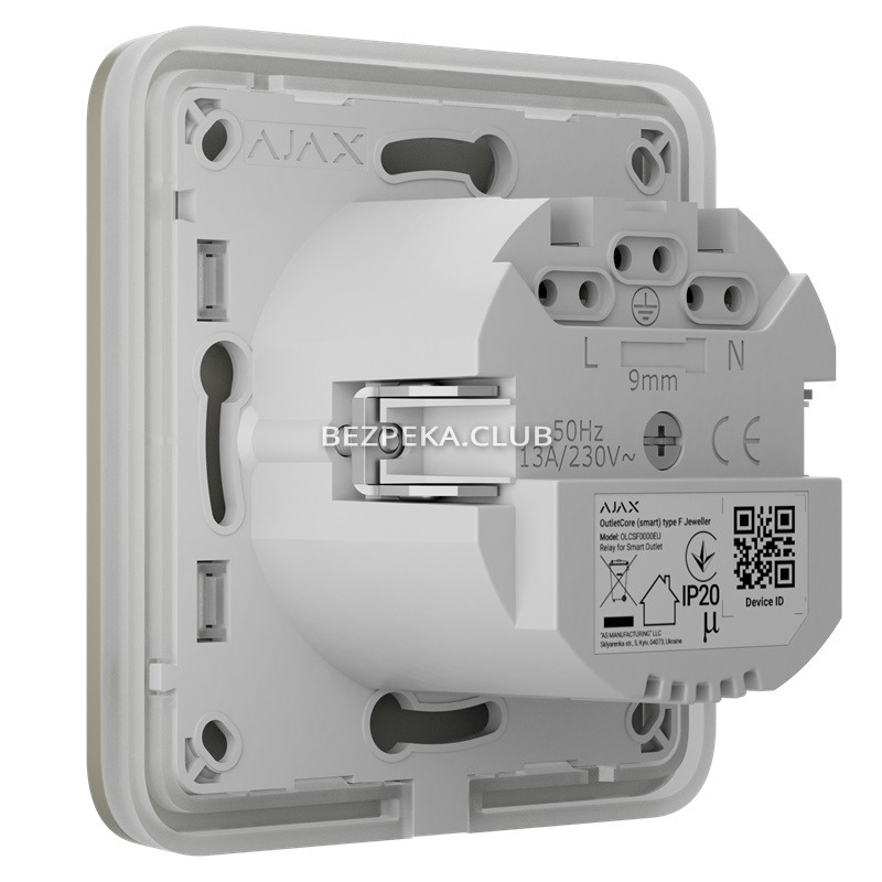 Умная встроенная розетка с функцией мониторинга потребления электроэнергии Ajax Outlet (type F) Jeweller olive - Фото 5