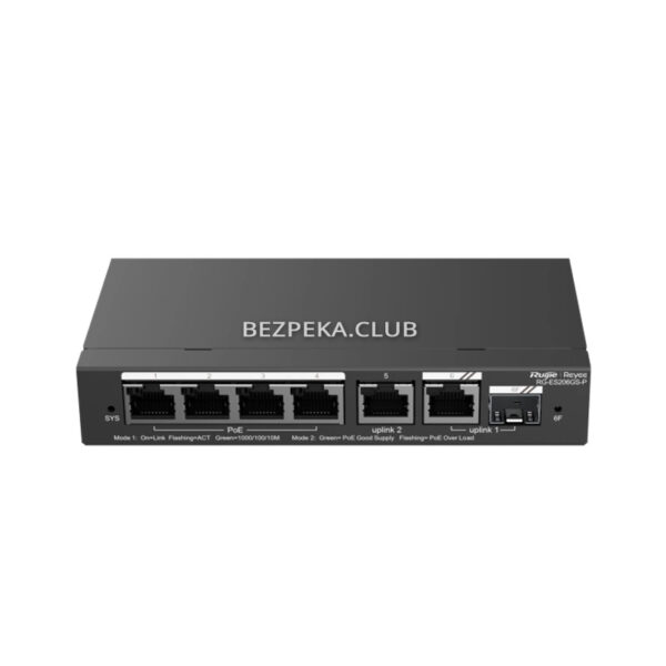 Network Hardware/Switches 6-Port Gigabit PoE Switch Ruijie Reyee RG-ES206GS-P with Cloud Management
