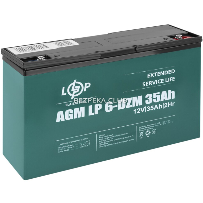 Тяговий свинцево-кислотний акумулятор LogicPower LP 6-DZM-35 Ah для електротранспорту - Зображення 3