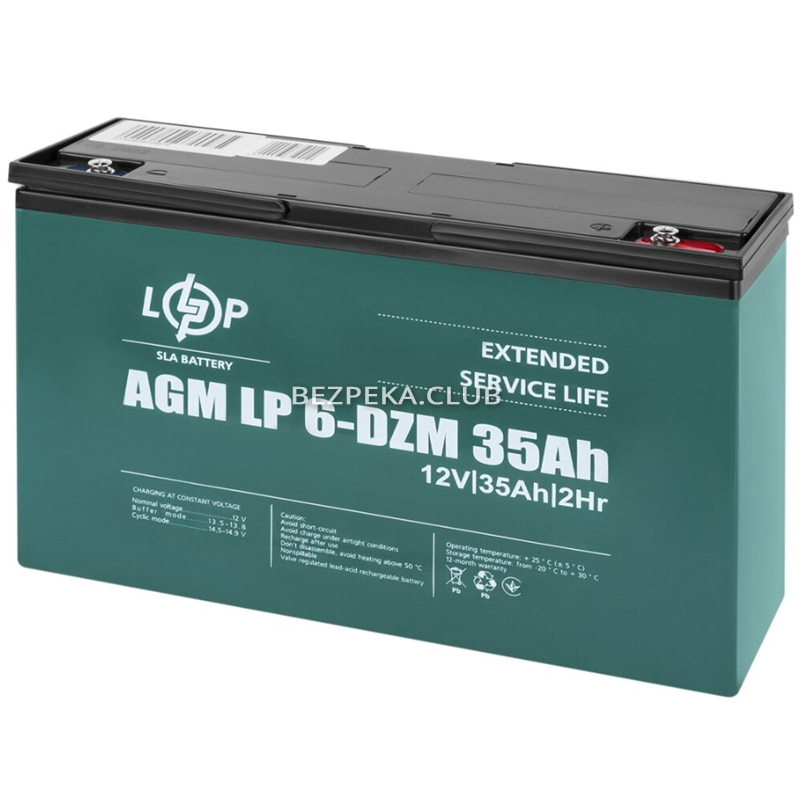 Traction lead-acid battery LogicPower LP 6-DZM-35 Ah for electric transport - Image 2