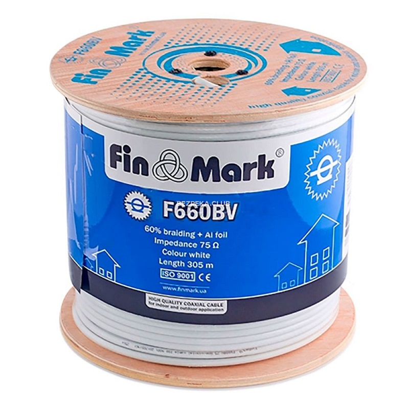 Коаксіальний кабель FinMark F 660 BV 305 м біметал white - Зображення 1