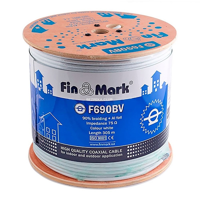 Coaxial cable FinMark F 690 BV 305 m bimetallic white - Image 1