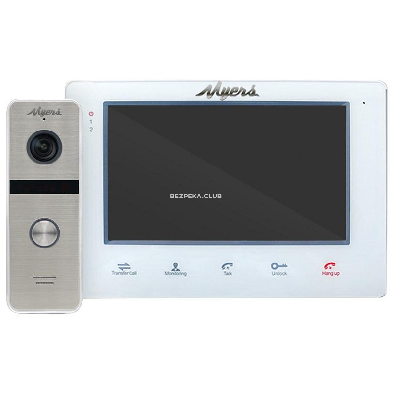 Комплект відеодомофону Myers M-72SD White + D-300S HD - Зображення 1