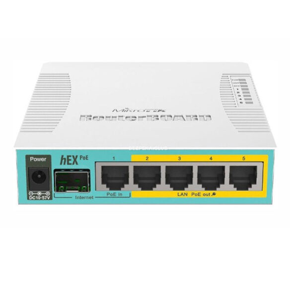 Мережеве обладнання/Маршрутизатори 5-портовий PoE маршрутизатор MikroTik hEX PoE (RB960PGS)