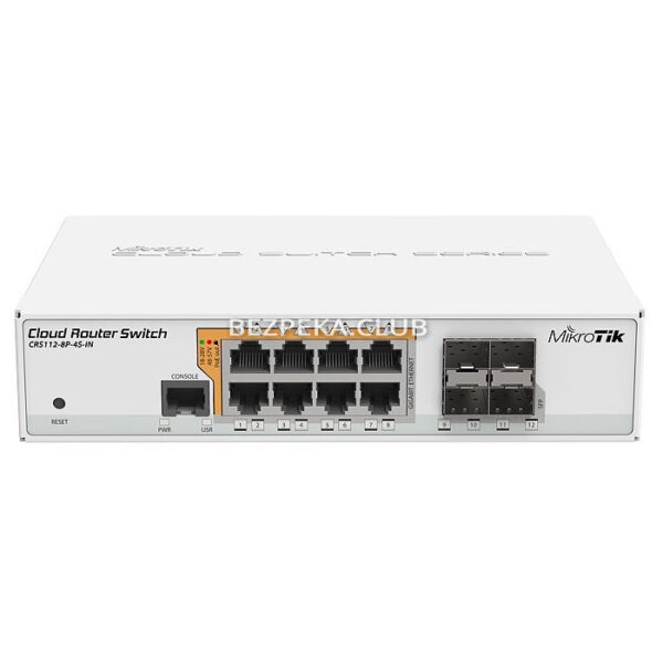 Network Hardware/Switches 8-Port gigabit PoE Switch MikroTik CRS112-8P-4S-IN managed
