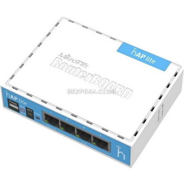 Мережеве обладнання/Wi-Fi маршрутизатори, Точки доступу Wi-Fi маршрутизатор MikroTik hAP lite (RB941-2nD)