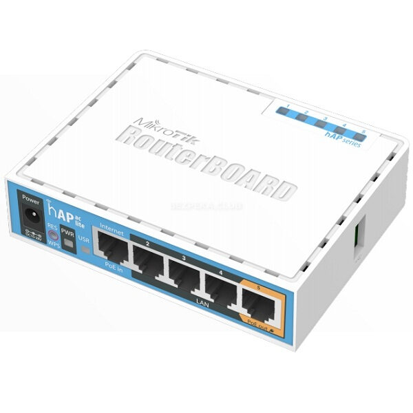 Сетевое оборудование/Wi-Fi маршрутизаторы, Точки доступа Двухдиапазонный Wi-Fi маршрутизатор MikroTik hAP ac lite (RB952Ui-5ac2nD)
