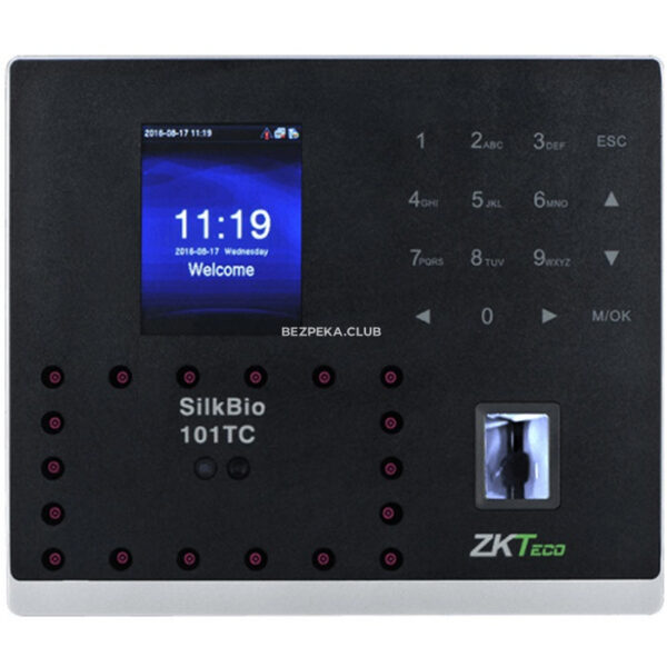 Системи контролю доступу/Біометрична аутентифікація Біометричний термінал ZKTeco SilkBio-101TC[ID] з розпізнаванням облич, зчитувачем відбитка пальця і RFID карт EM-Marine