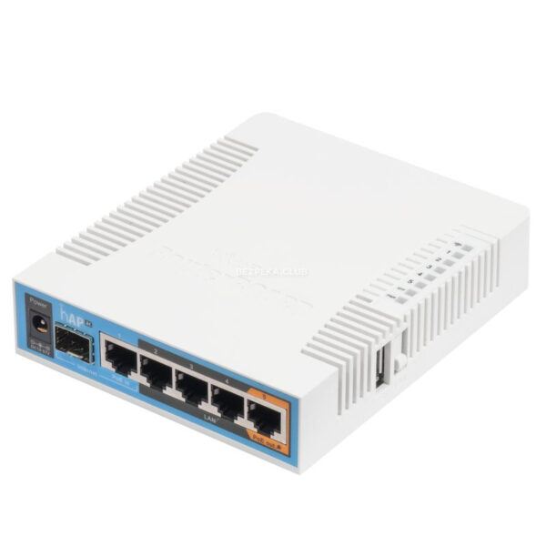 Сетевое оборудование/Wi-Fi маршрутизаторы, Точки доступа Двухдиапазонный Wi-Fi маршрутизатор MikroTik hAP ac (RB962UiGS-5HacT2HnT) с 5-портами Ethernet