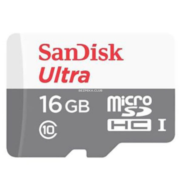 Системы видеонаблюдения/MicroSD для видеонаблюдения Карта памяти с адаптером SanDisk MICRO SDHC 16ГБ UHS-I SDSQUNS-016G-GN3MA