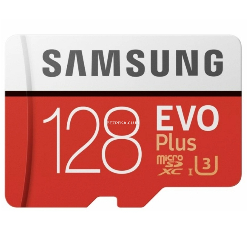 MicroSD сard Samsung 128GB microSDXC C10 UHS-I U3 R100/W60MB/s Evo Plus V2 + SD adapter (MB-MC128HA/RU) - Image 1