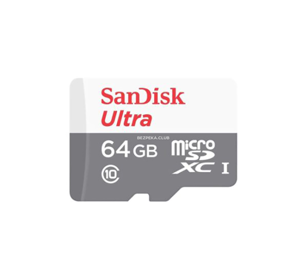 Карта памяти с адаптером SanDisk SDXC 64GB UHS-I SDSQUNR-064G-GN3MA - Фото 1