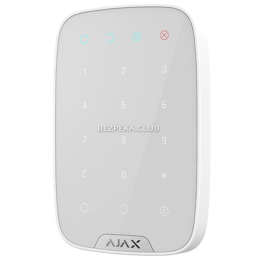 Бездротова сенсорна клавіатура Ajax KeyPad white - Зображення 2