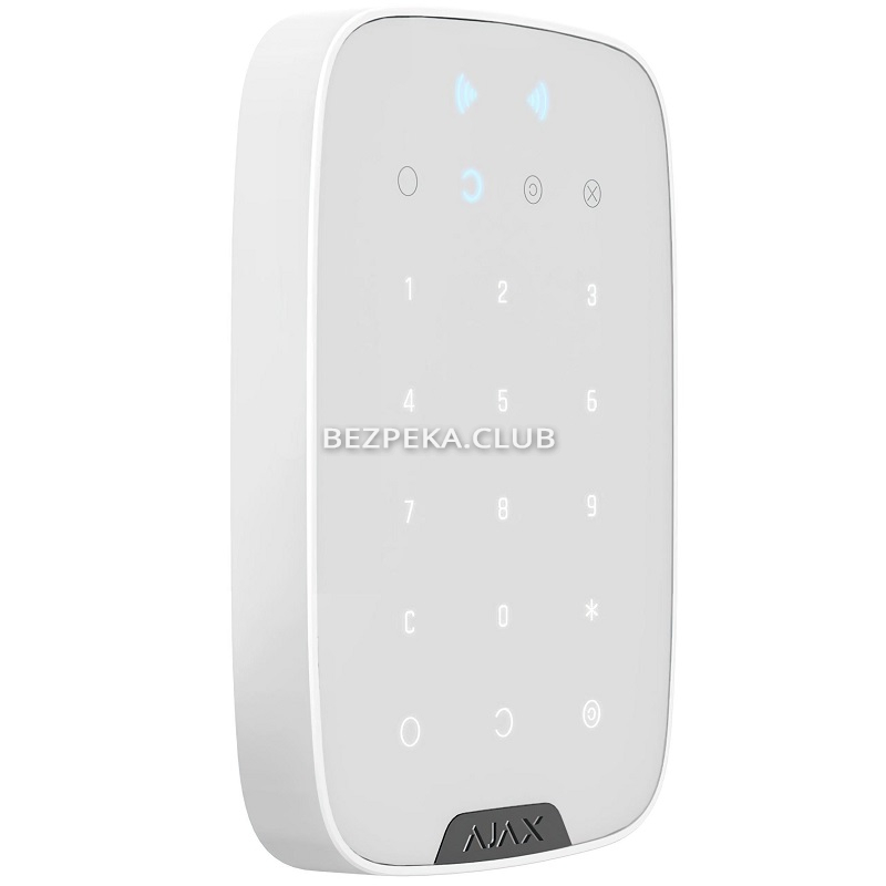 Бездротова сенсорна клавіатура Ajax KeyPad white - Зображення 3