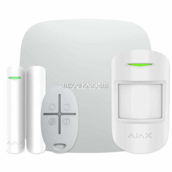 Охоронні сигналізації/Комплекти сигналізацій Комплект бездротової сигналізації Ajax StarterKit Plus white з розширеними можливостями