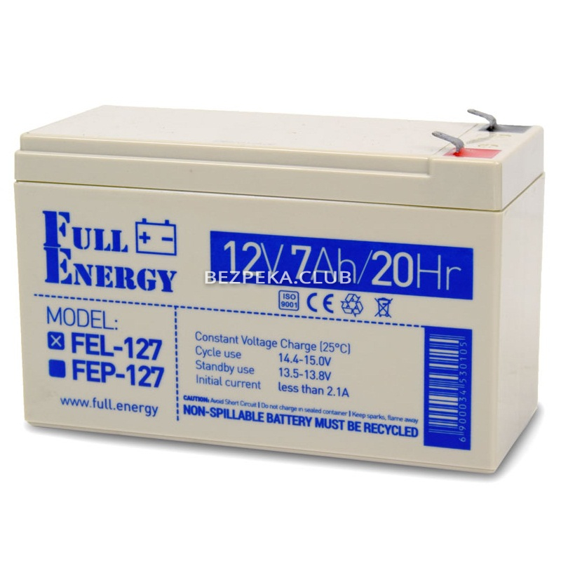 Аккумулятор Full Energy FEL-127 гелевый для охранной сигнализации - Фото 1