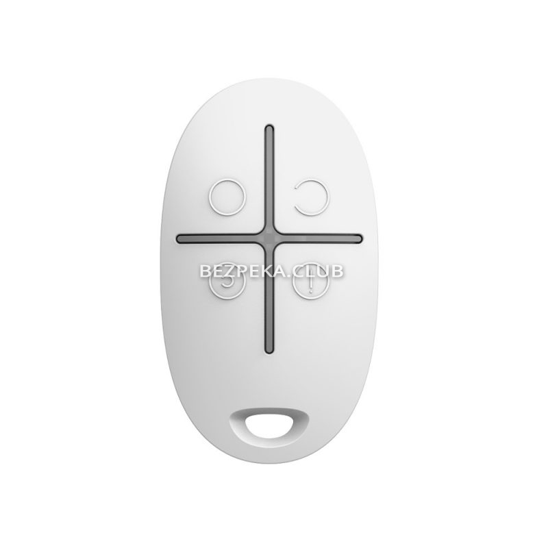 Wireless key fob Ajax SpaceControl white with panic button - Image 1