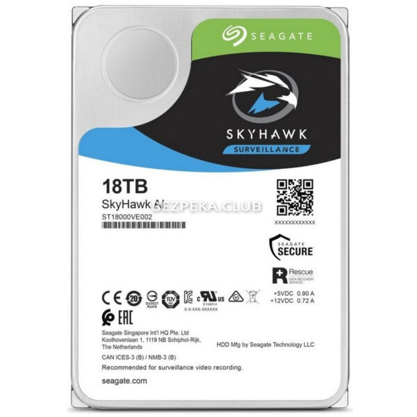 Системи відеоспостереження/Жорсткий диск для відеоспостереження Жорсткий диск 18 TB Seagate SkyHawk AI ST18000VE002