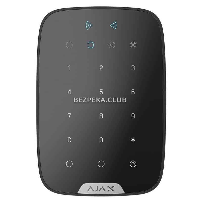 Wireless touch keyboard Ajax KeyPad Plus black to control the Ajax security system - Image 1