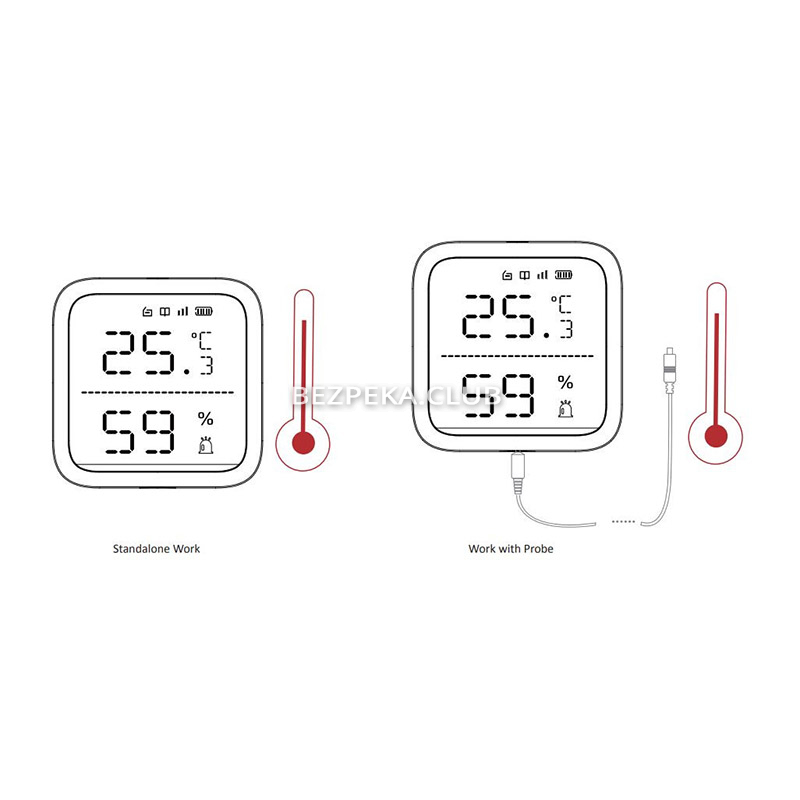 Бездротовий датчик температури і вологості Hikvision DS-PDTPH-E-WE AX PRO - Зображення 4
