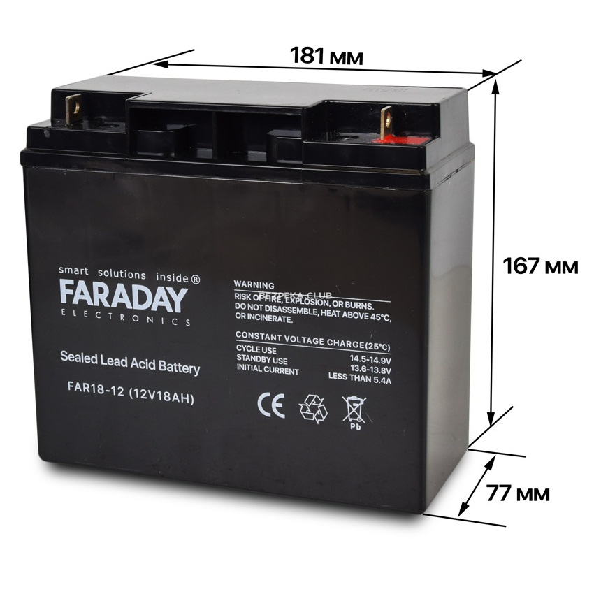 Акумулятор Faraday Electronics FAR18-12 - Зображення 2