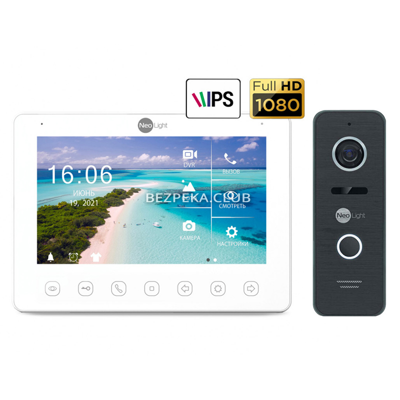 Комплект видеодомофона NeoKIT HD+ Black - Фото 1